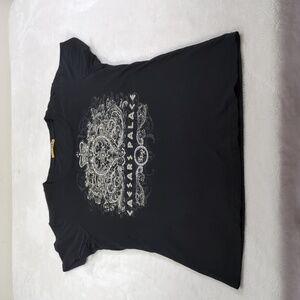 Caesars Palace black silver embellished top S/M EUC